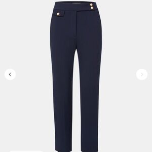 Veronica Beard navy Renzo crest buttons crop pants size 4
